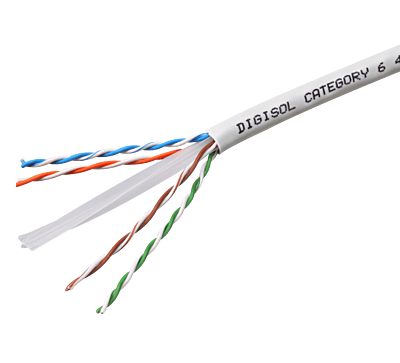 Digisol Channel SCS Solid Cable, Cat6 UTP, 4 Pair, 23 AWG, FRPVC, Grey, 100m