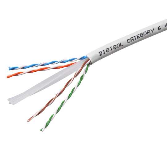Digisol Channel SCS Solid Cable, Cat6 UTP, 4 Pair, 23 AWG, FRPVC, Grey, 100m