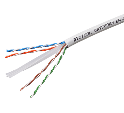 Digisol Channel SCS Solid Cable, Cat6A UTP, 4 Pair, 23 AWG, FRPVC Sheath, Grey, 305m