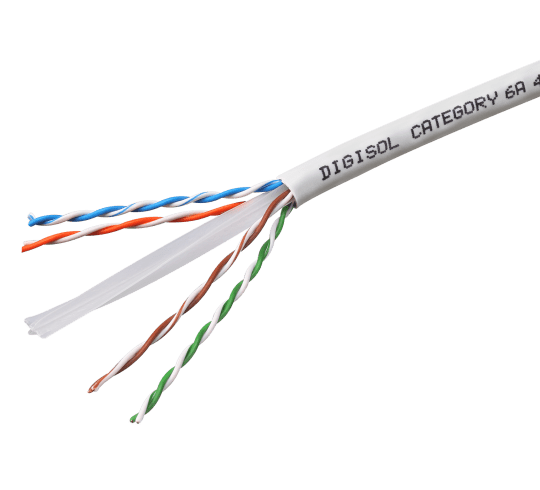 Digisol Channel SCS Solid Cable, Cat6A UTP, 4 Pair, 23 AWG, FRPVC Sheath, Grey, 305m