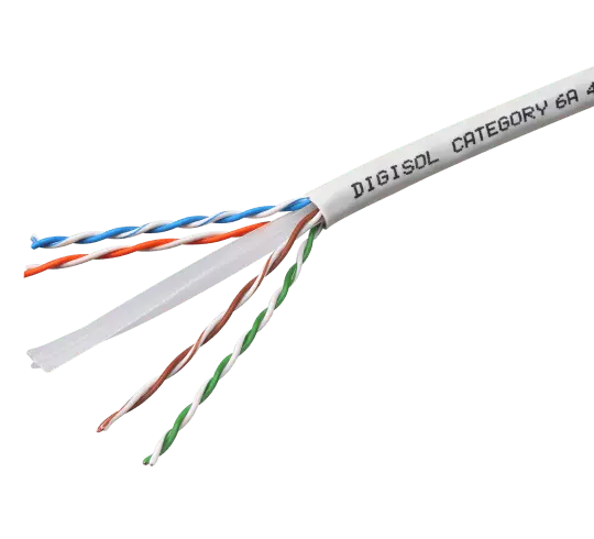 Digisol Channel SCS Solid Cable, Cat6A UTP, 4 Pair, 23 AWG, FRPVC Sheath, Grey, 305m