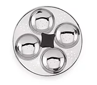 Sonu Stainless Steel Triply Base Multi Kadhai with mini, Dhokla, steamer & regular idly plates