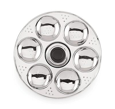 Sonu Stainless Steel Triply Base Multi Kadhai with mini, Dhokla, steamer & regular idly plates