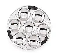 Sonu Stainless Steel Triply Base Multi Kadhai with mini, Dhokla, steamer & regular idly plates
