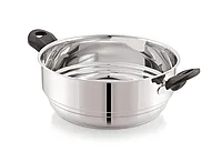 Sonu Stainless Steel Triply Base Multi Kadhai with mini, Dhokla, steamer & regular idly plates