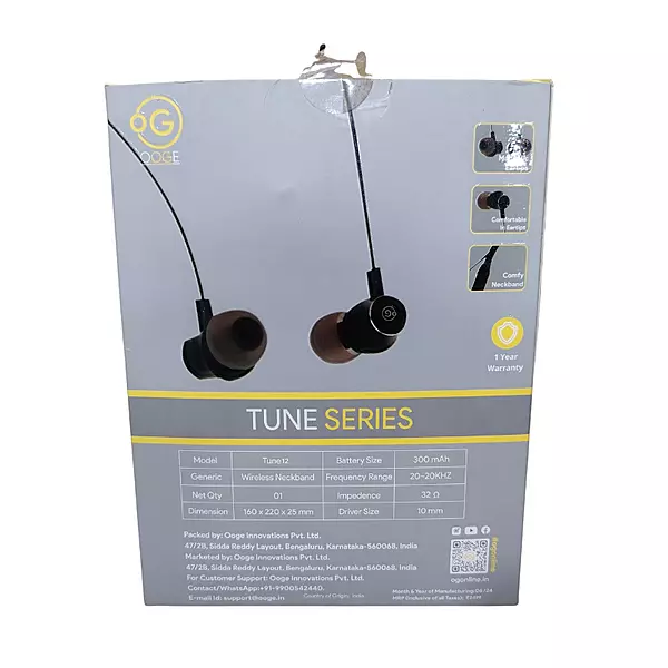 Ooge Sound Pulse Tune 12 Wireless Neckband – Bluetooth Audio | Music & Calls