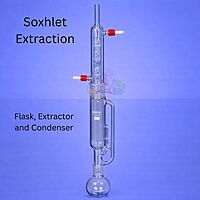 Soxhlet Extraction - Flask, Extractor and Condenser