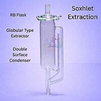 Soxhlet Extraction - RB Flask, Globular Type Extractor and double surface Condenser