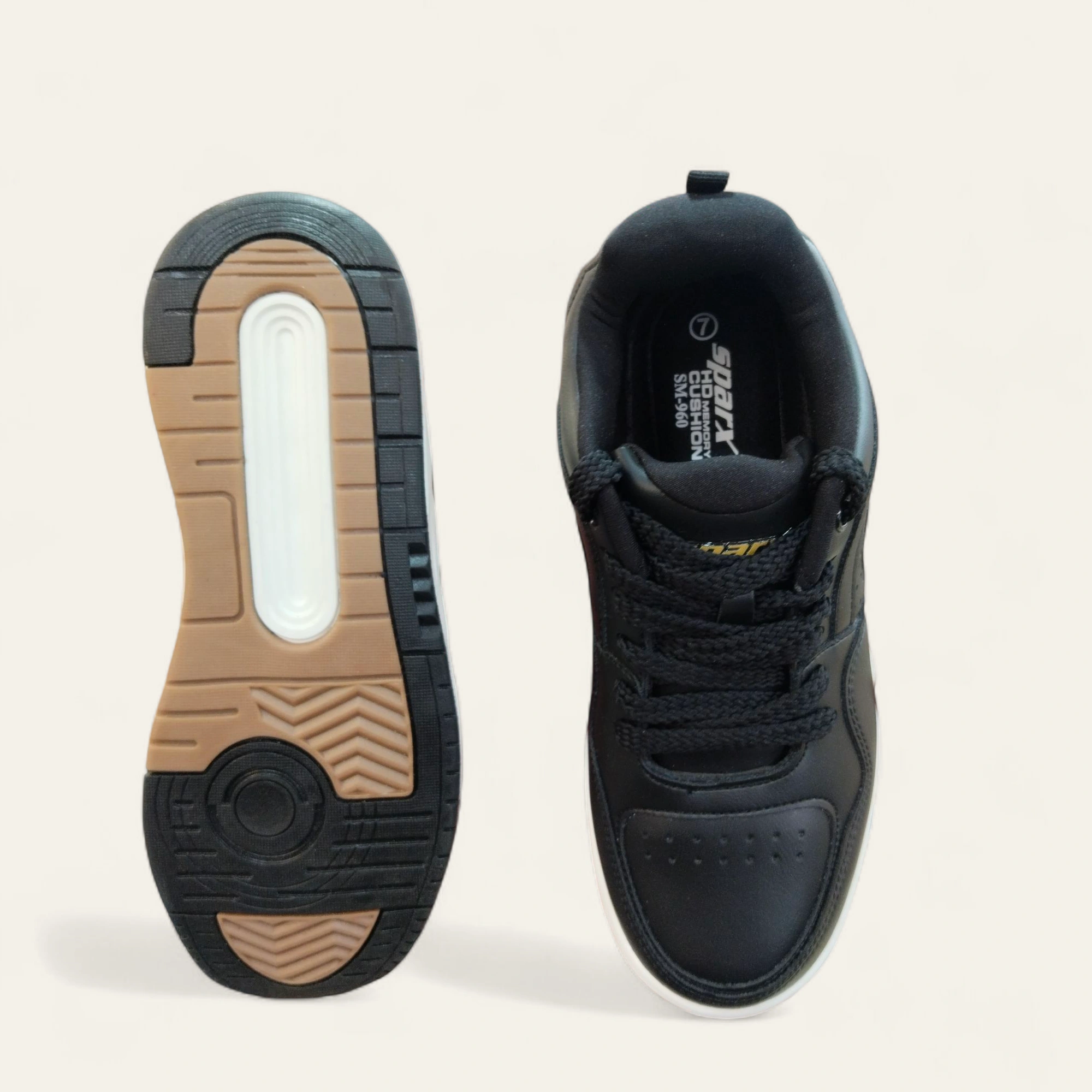 Sparx SM960 Black/Pearl White - Men's Casual Sneakers