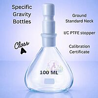 Specific Gravity Bottles - Ground Standard neck with I/C PTFE stopper - Class ‘A’