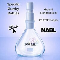 Specific Gravity Bottles - Ground Standard neck with I/C PTFE stopper - Class ‘A’