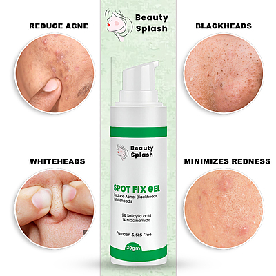 Clear Skin Solution: Spot Fix Gel with 2% Salicylic Acid & 1% Niacinamide to Banish Acne, Blackheads & Whiteheads  | 30gms