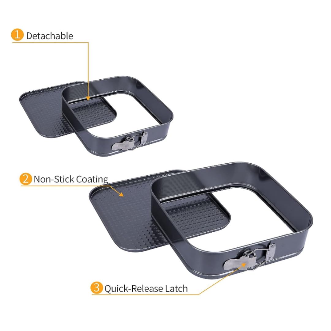 Non-Stick Springform Baking Pans with Removable Bottom | Leakproof Cake Tin