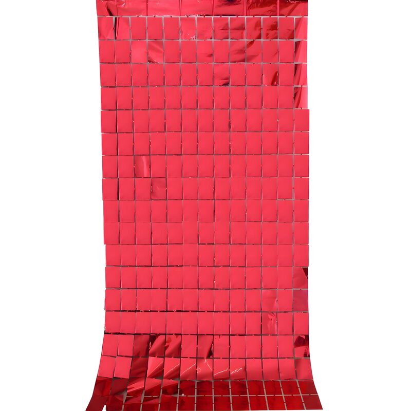Square Foil Curtain Red | (3x6 Feet)