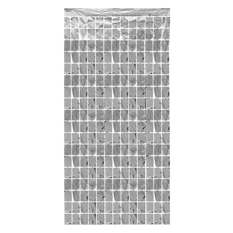 Square Foil Curtain Silver | (3x6 Feet)