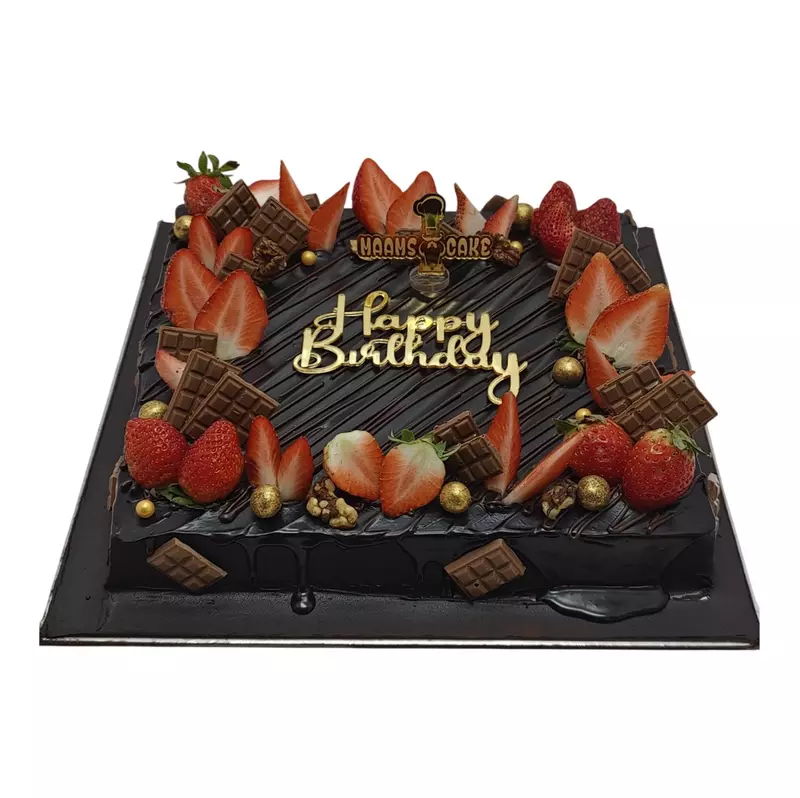 Square Shape Chocklate Strawberry Cake