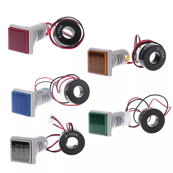 Square Indicator Voltmeter &Ammeter AC50~500 0~100A GREEN