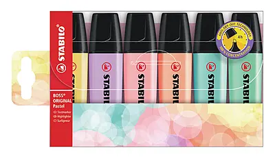 STABILO BOSS 6 PCS WALLET PASTEL