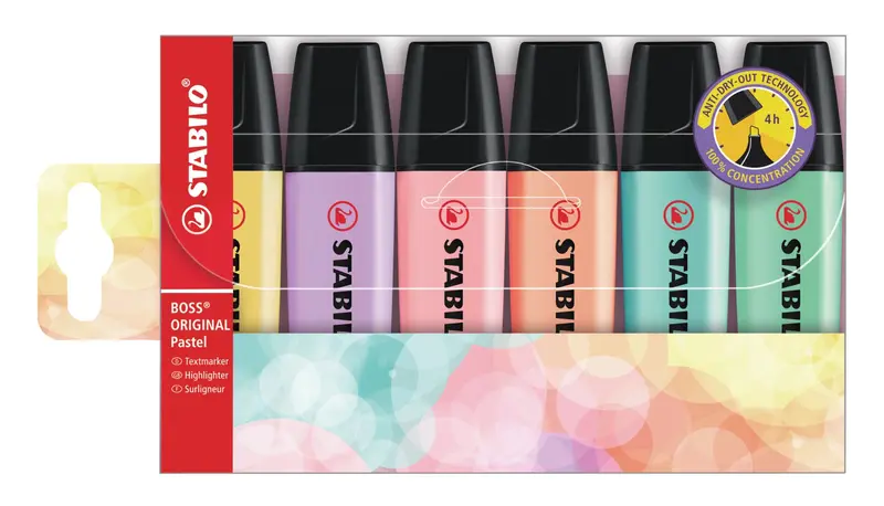 STABILO BOSS 6 PCS WALLET PASTEL