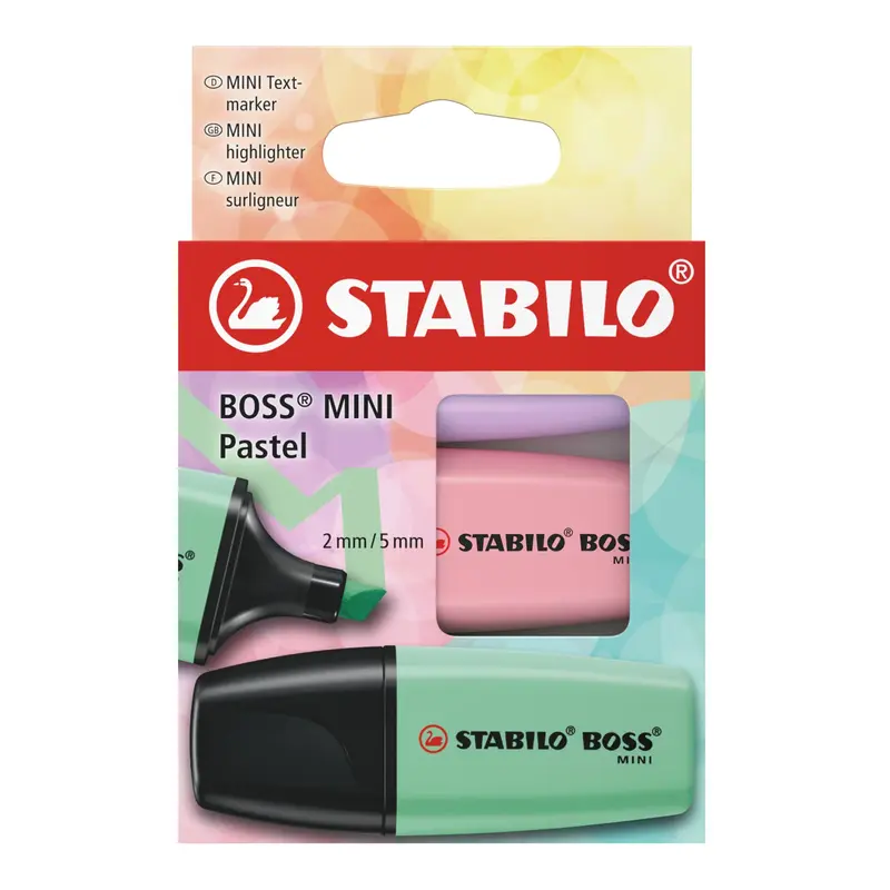 STABILO HIGHLIGHTER - 07/03-48 BOSS MINI PSTL 3 STABILO HIGHLIGHTER - 07/03-48 BOSS MINI PSTL 3