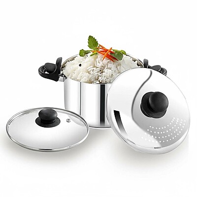 Sonu Stainless Steel Strainer Pot  | Multipurpose Pasta, Noodles & Vegetable Cooker
