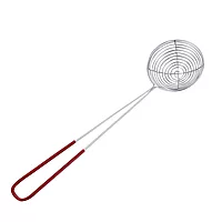 Granny Kitchen Stainless Steel Spider Strainer, Mesh Skimmer with Red Handle- Junior