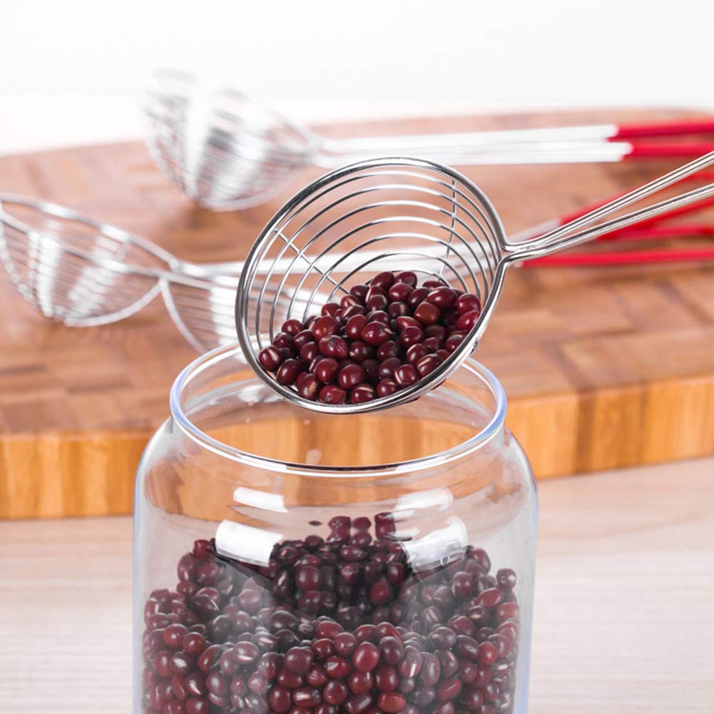 Granny Kitchen Stainless Steel Spider Strainer, Mesh Skimmer with Red Handle- Junior