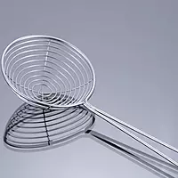 Granny Kitchen Stainless Steel Spider Strainer, Mesh Skimmer with Red Handle- Junior