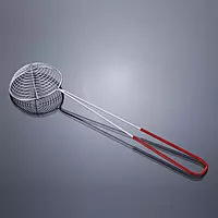 Granny Kitchen Stainless Steel Spider Strainer, Mesh Skimmer with Red Handle- Junior