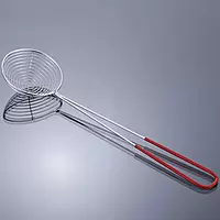Granny Kitchen Stainless Steel Spider Strainer, Mesh Skimmer with Red Handle- Junior