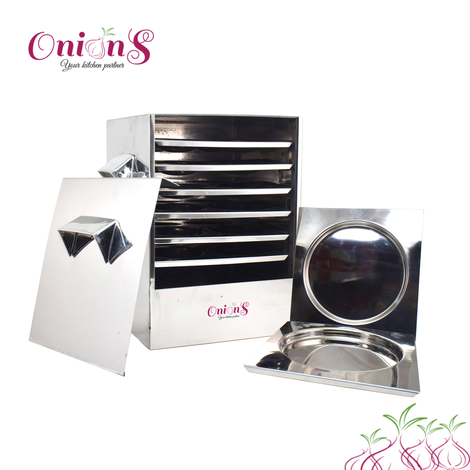 Onions Stainless Steel Cauka/Square/Cubic Idly cooker – FOR HOME USE ONLY