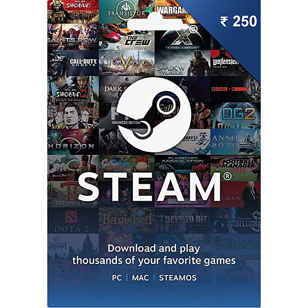 Steam Wallet Code | INR 250 | E-Gift Card | Authentic steam pass by Valve Corporation | (Email Delivery in 2 hour)