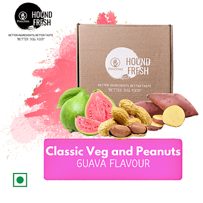Hound Fresh Sweet Potato and Peanut Dog Pure Veg Fresh Food, Guava Flavored Hound Fresh Sweet Potato and Peanut Dog Pure Veg Fresh Food, Guava Flavored