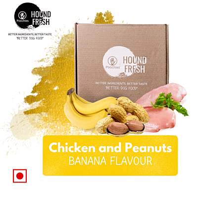 Hound Fresh Chicken and Peanut Dog Fresh Food, Banana Flavoured Hound Fresh Chicken and Peanut Dog Fresh Food, Banana Flavoured