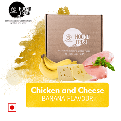 Hound Fresh Chicken and Cheese Dog Fresh Food, Banana Flavoured Hound Fresh Chicken and Cheese Dog Fresh Food, Banana Flavoured