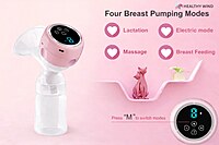 HEALTHYWIND Modern Automatic Breast Pump Efficient Electric Milk Pump for Breastfeeding Mothers Comfortable, Portable, Quiet Suction Pump Ideal Postpartum Nursing Solution