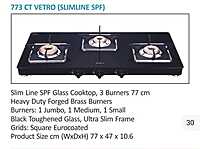 Stove Elica EL CT GT 3B 77 0773 Vetro Slimline SPF MI 1T J1M1S1 BB