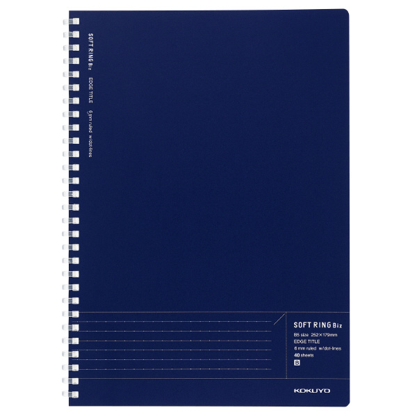 Kokuyo Soft Ring Biz Ruled 40 Sheets B5 Navy Blue