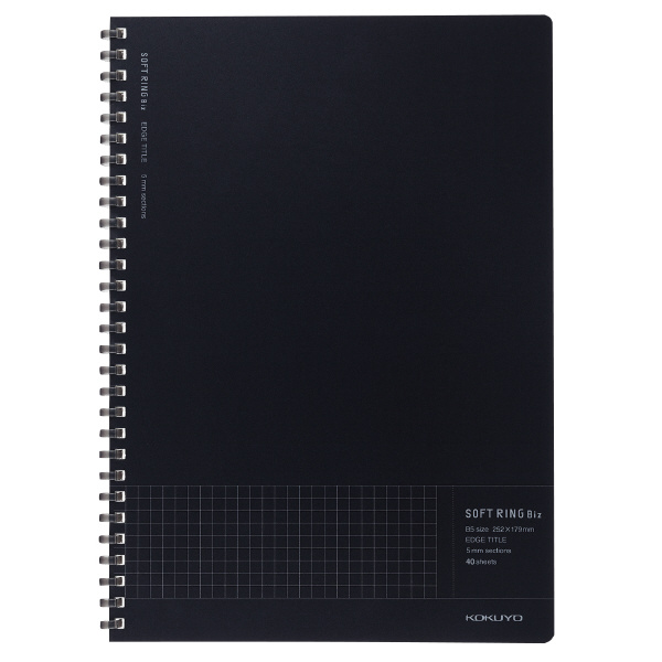 Kokuyo Soft Ring Biz Ruled 40 Sheets B5 Black