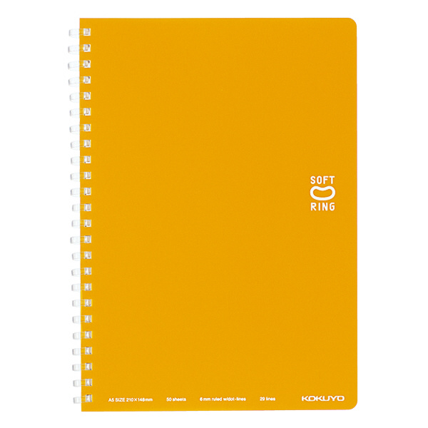 Kokuyo Soft Ring Notebooks Dot Ruled Line A5 Orange