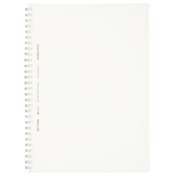 Kokuyo Soft Ring Clear Grid Dot Ruled 80 Sheets Semi-B5 Transparent