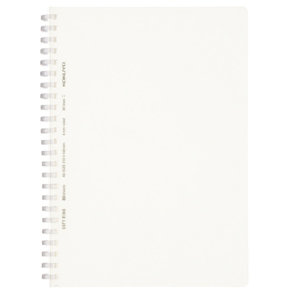Kokuyo Soft Ring Clear Ruled 80 Sheets A5 Transparent