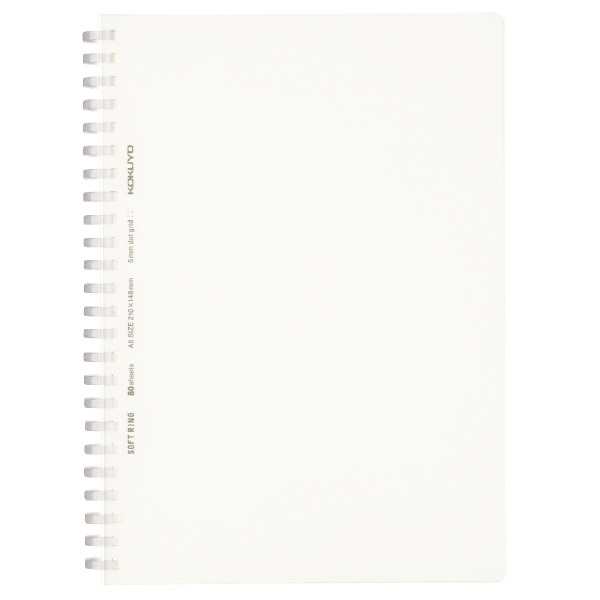 Kokuyo Soft Ring Clear Grid Dot Ruled 80 Sheets A5 Transparent