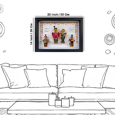 Subha Vivah - Handcrafted & Personalized Wall Frame with Wedding dolls