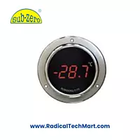 Subzero T-72 digital temperature indicator showing 7-segment LED display in a panel-mount housing