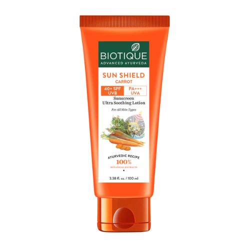 Biotique Sun Shield Carrot SPF 40+ Sunscreen Lotion – 50ml