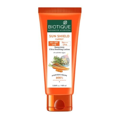 Biotique Sun Shield Carrot SPF 40+ Sunscreen Lotion – 50ml