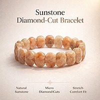 ankkjyoti Sunstone diamond cut beads Bracelet 10mm