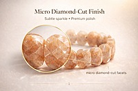 ankkjyoti Sunstone diamond cut beads Bracelet 10mm