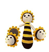 Crochet Sunflower Rattle Ball